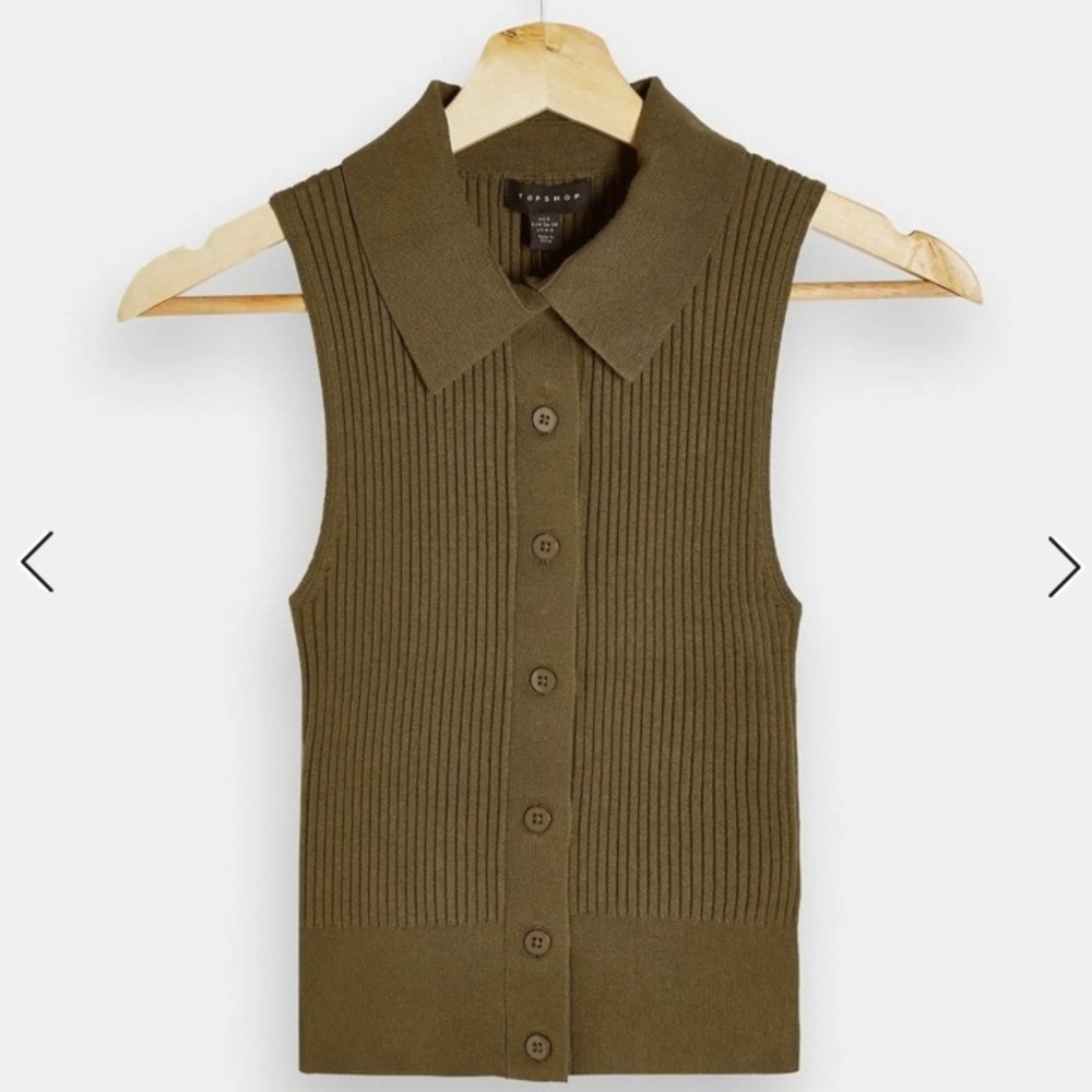 NWT Topshop Button Down Knit Polo